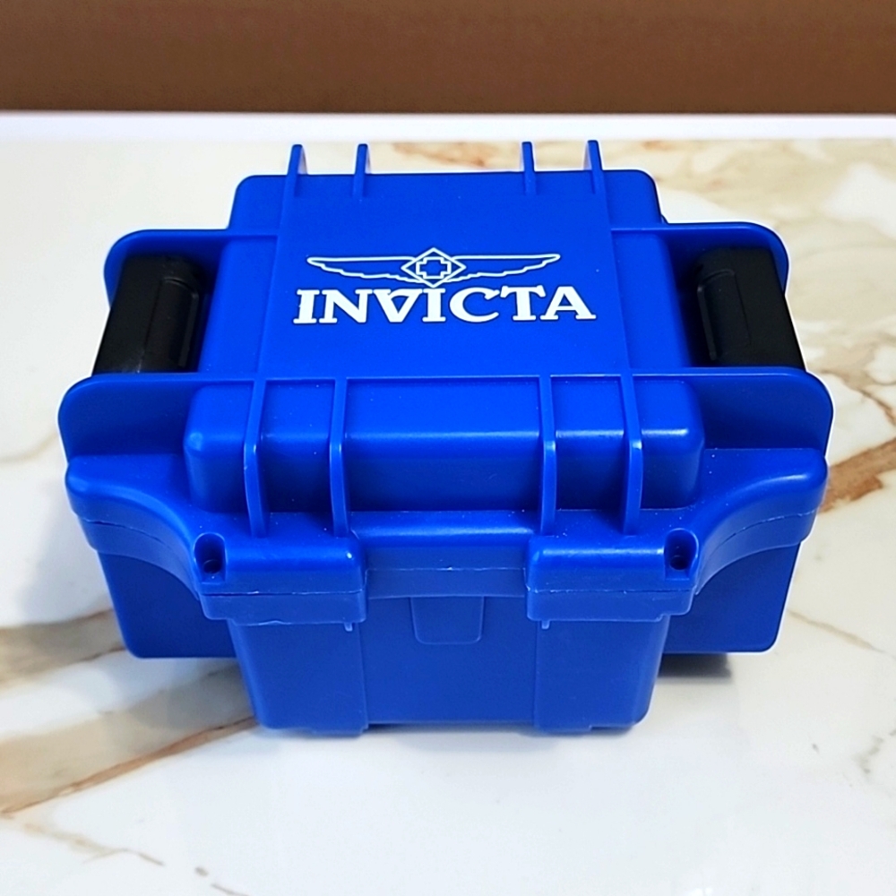 INVICTA Watch Dive Case Single Slot, Impact Resistance, Royal Blue & Black